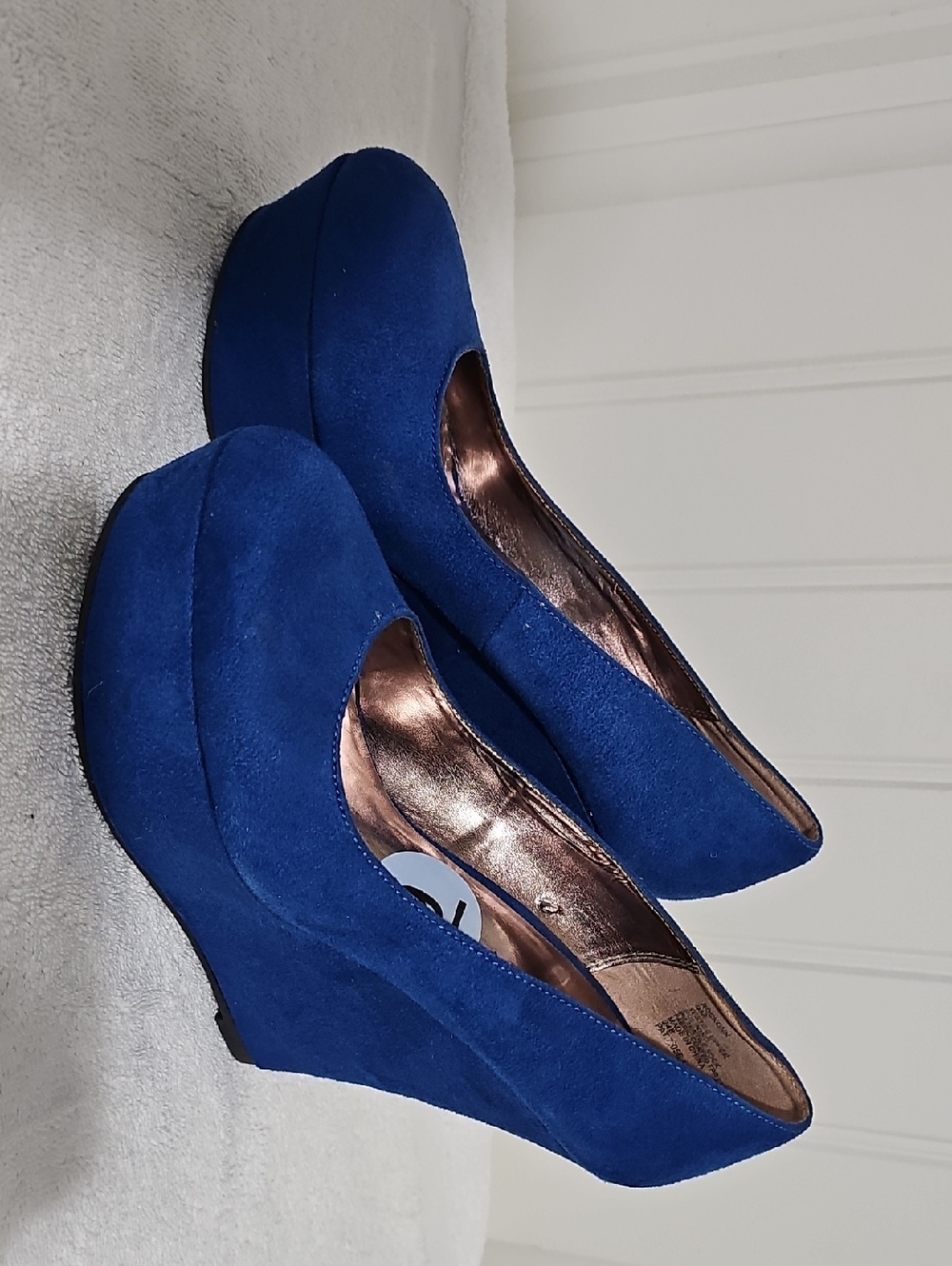 Madden Girl Royal Blue Suede Wedge Pumps